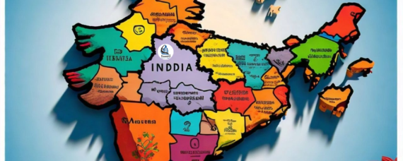 Map of India showing vibrant markets, local stores, and regional crafts.